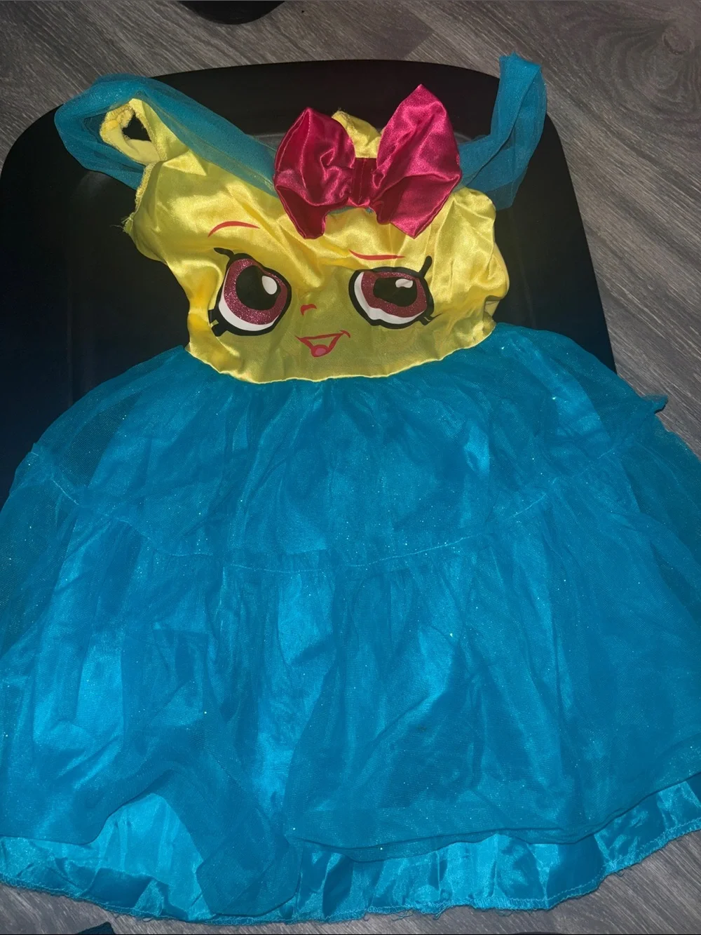 Shopkins Teal Blue Glitter Tulle Party Dress